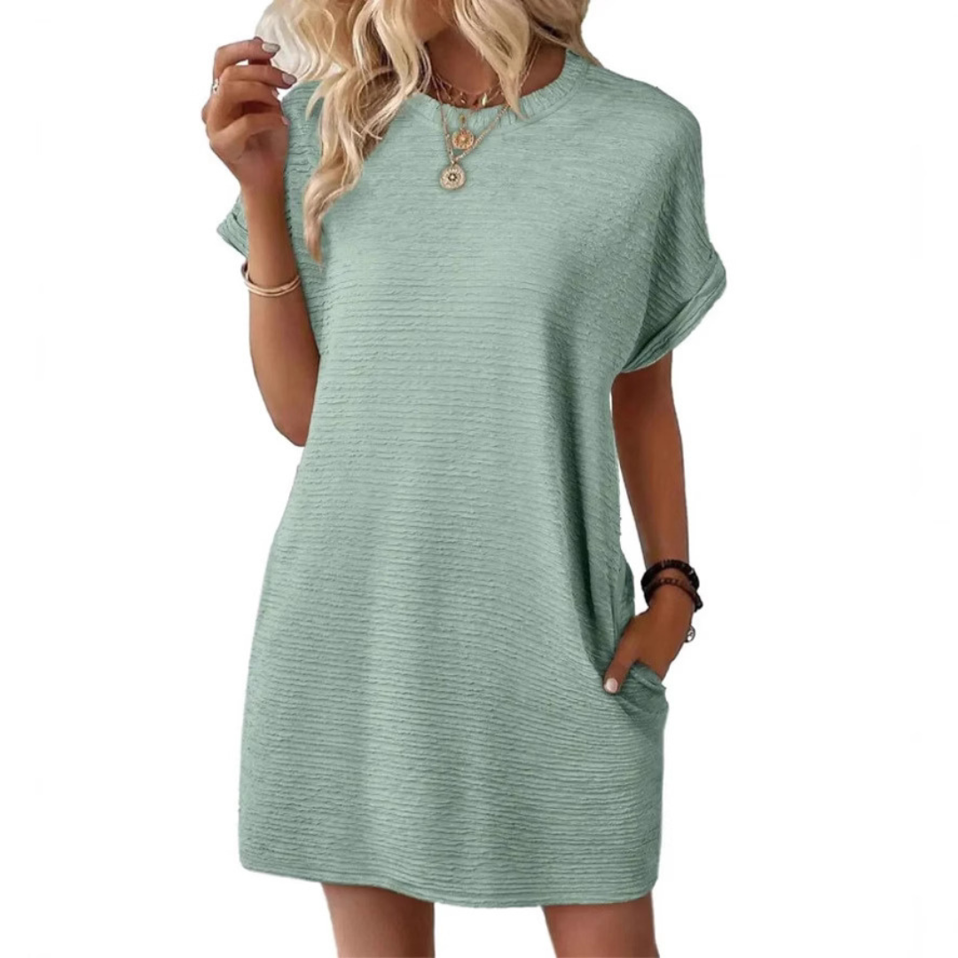 Sue | Casual Minimalist Round Neck Summer Dress