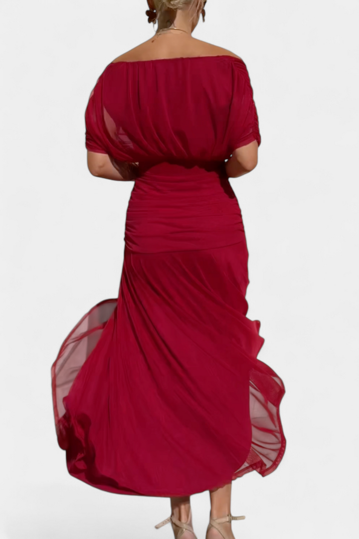 Elowen | Long floral dress with V-neck